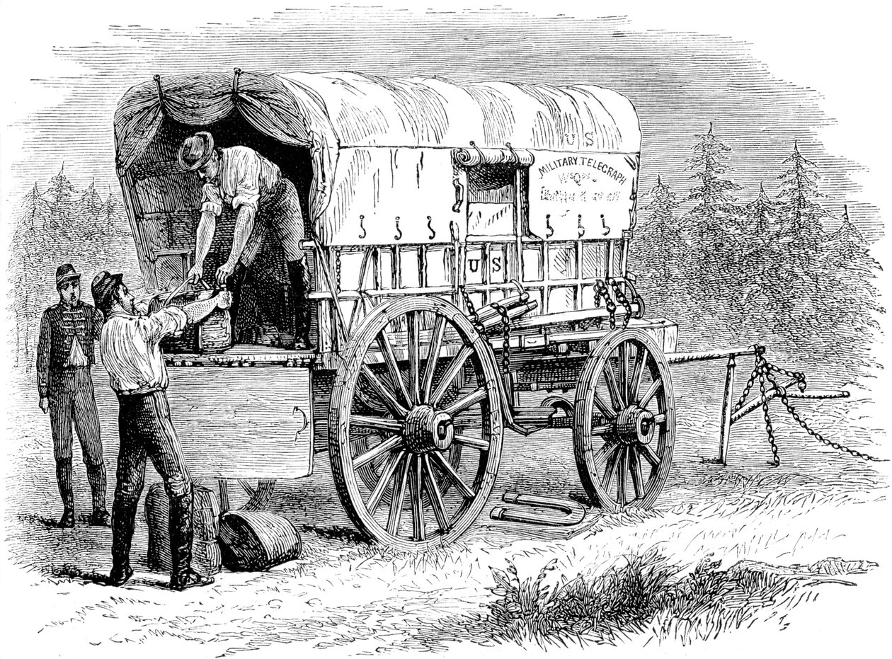 Amerikansk militær telegrafvogn, amerikansk borgerkrig, 1861-1865 c1880 af Unbekannt