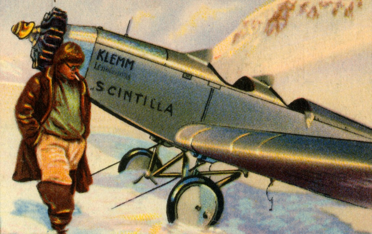 Udet lander på Plateau du Trient, Mont Blanc, 1929, 1932. af Unbekannt