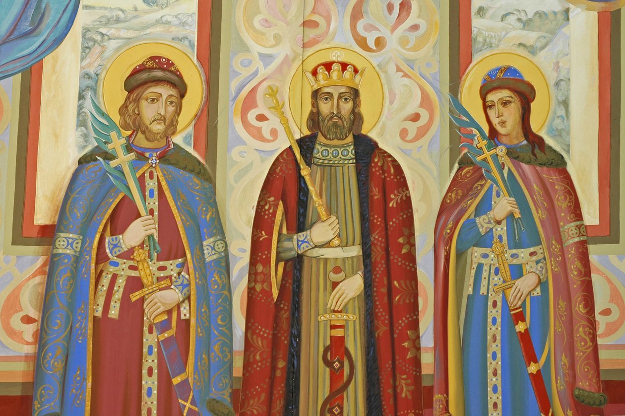 Ukraine, Kiev, St. Michaels ortodokse kloster (orig1108, rekonstrueret 2001), ekstern fresco af Unbekannt