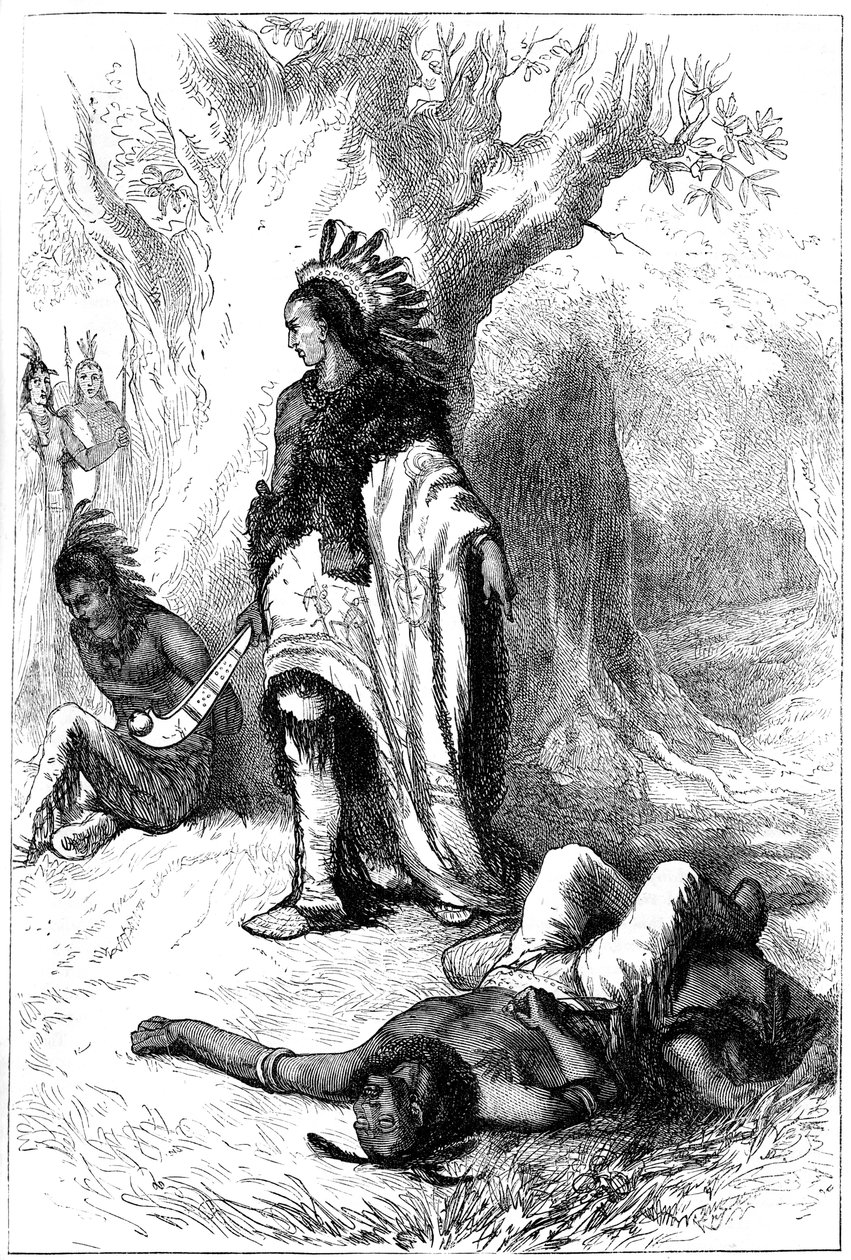 Uncas og Miantonomoh, 1643 c1880 af Unbekannt