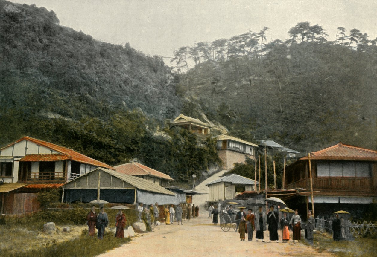 Rue A Nunobiki, P-less Kobe, A lavere d medlem Nunobiki, nær Kobe, 1900. af Unbekannt