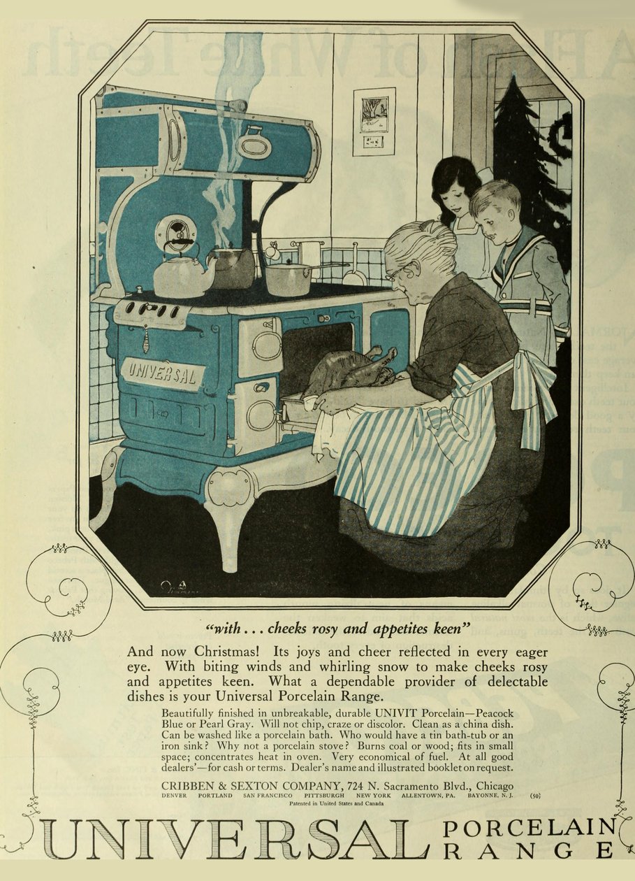 Universal Porcelænsserie, reklame fra Saturday Evening Post, ca 1920-1925. af Unbekannt