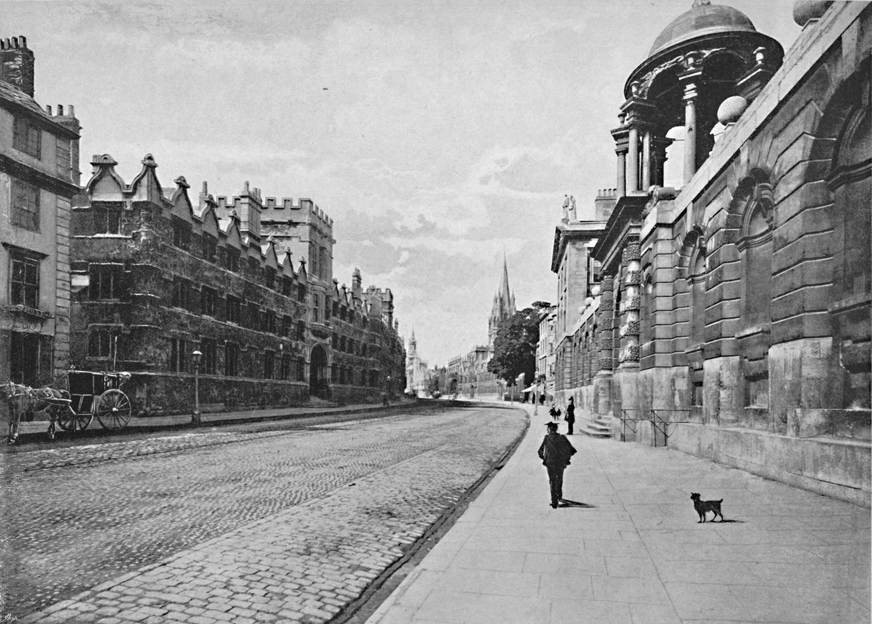University College fra High Street, Oxford, c1896 af Unbekannt