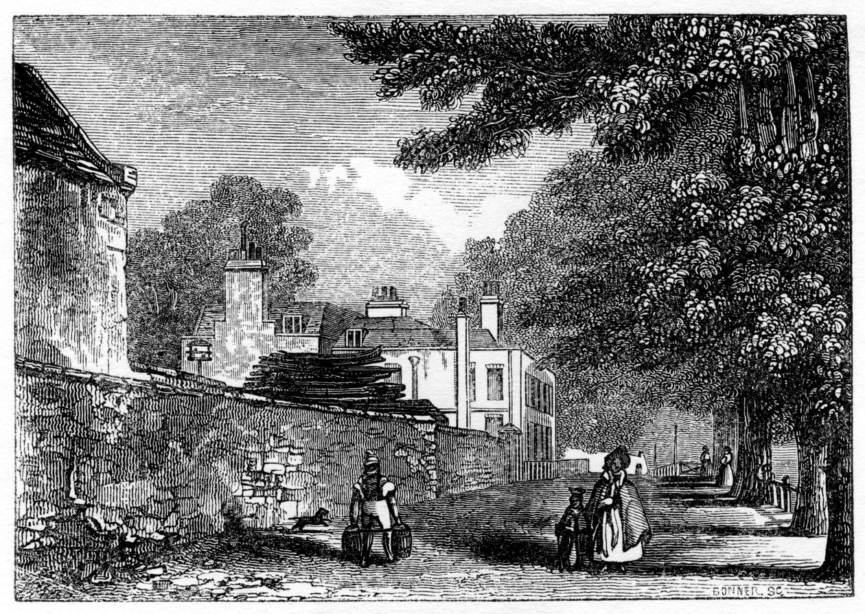 Upper Flask Tavern, Hampstead Heath, residens for George Steevens, 1840 af Unbekannt