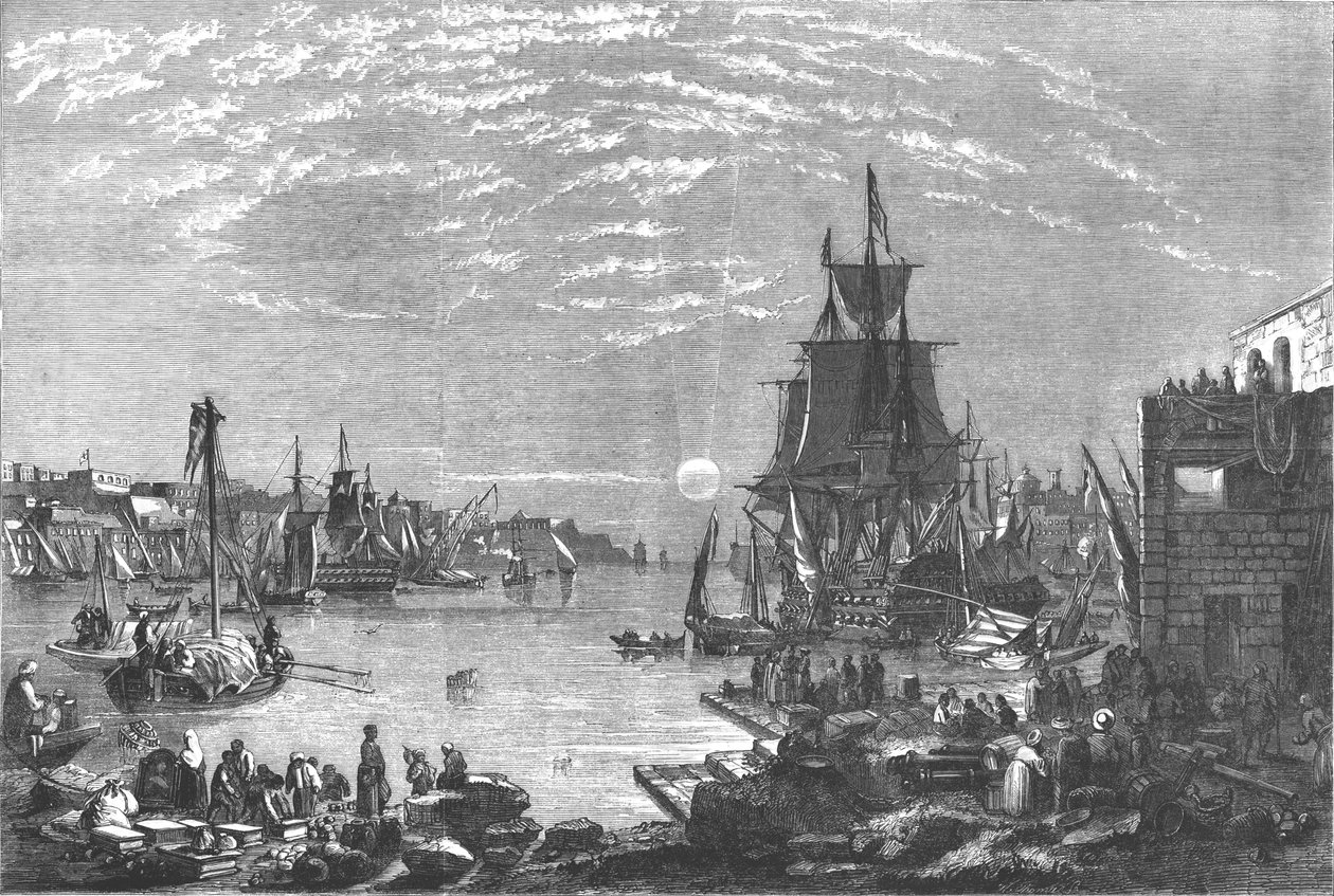 Valetta Havn, Malta, c1856 af Unbekannt