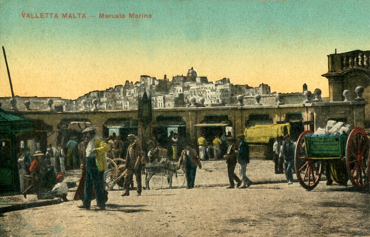 Valletta Malta - Marina Market, c1918-c 1939. af Unbekannt