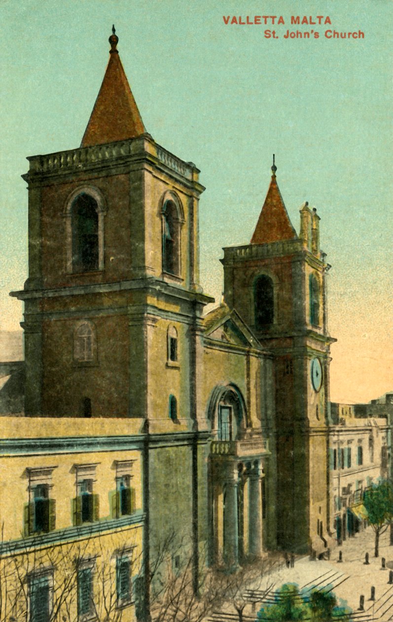Valletta Malta - St. Johns Church, c1918-c1939. af Unbekannt