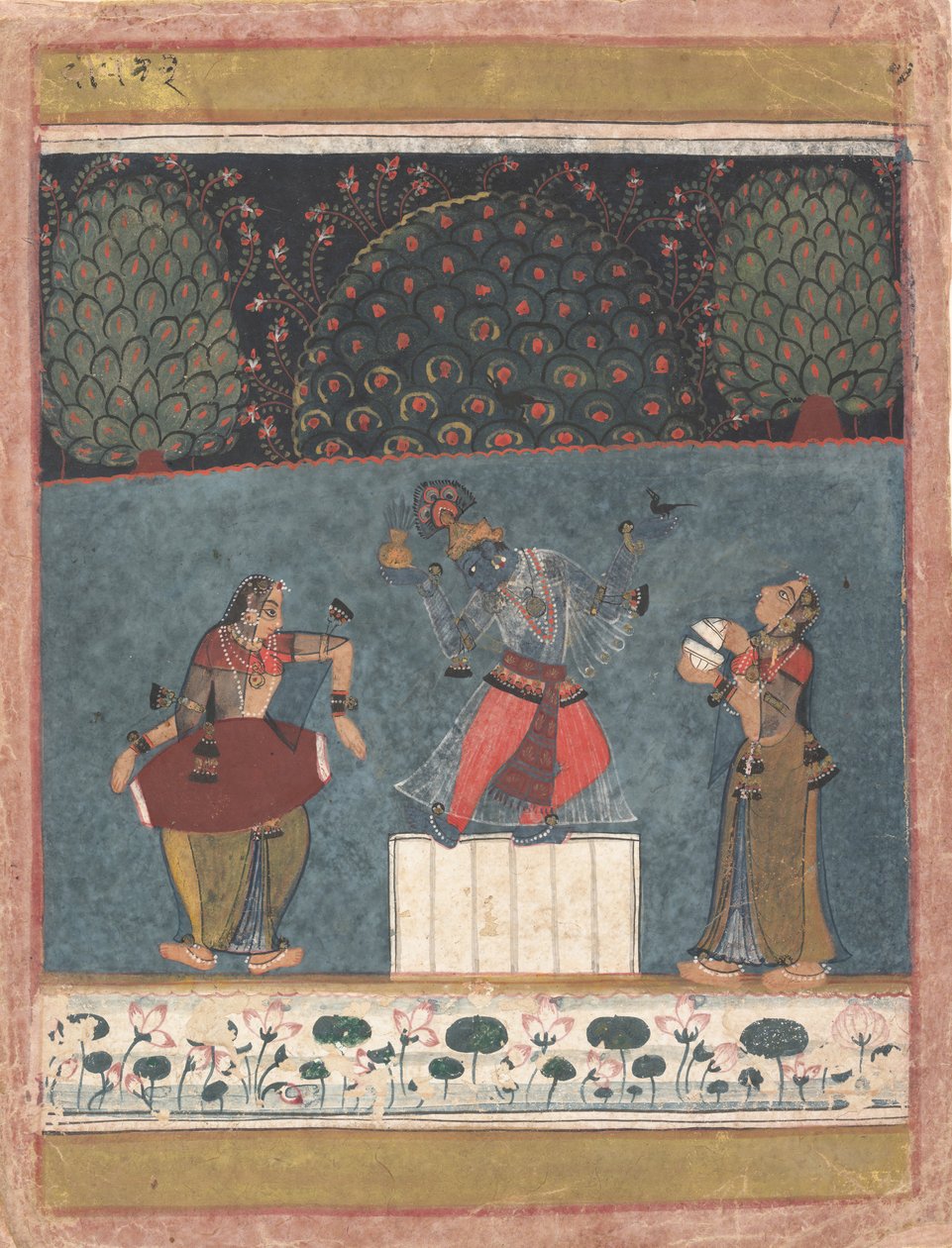 Vasant Ragini: Folio fra en ragamala-serie Garland of Musical Modes, ca. 1630-40. af Unbekannt