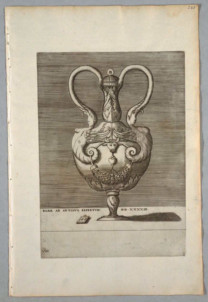 Vase (plade 8 i en serie), 1543 af Unbekannt