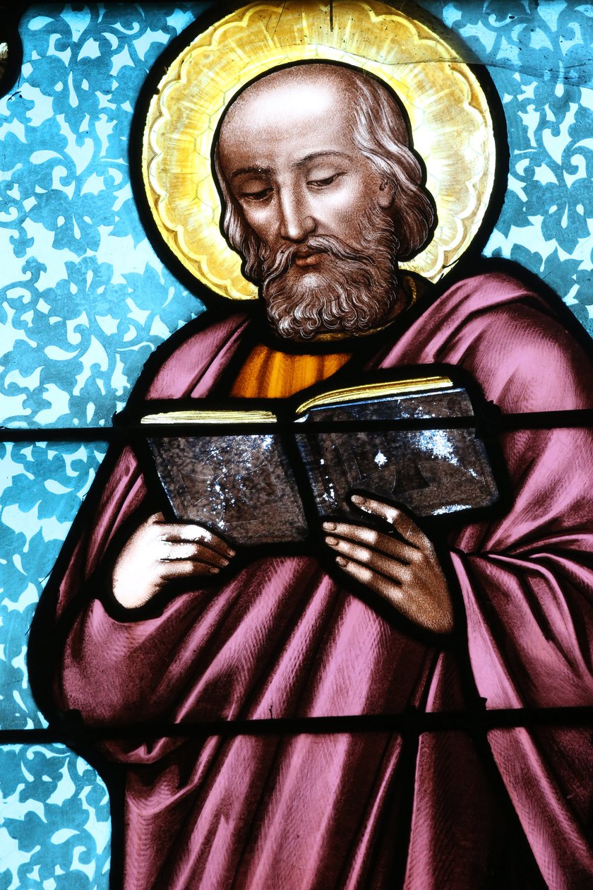 Vault de Lugny kirke. Glasmosaik vindue. Simon Zeloten. Frankrig af Unbekannt
