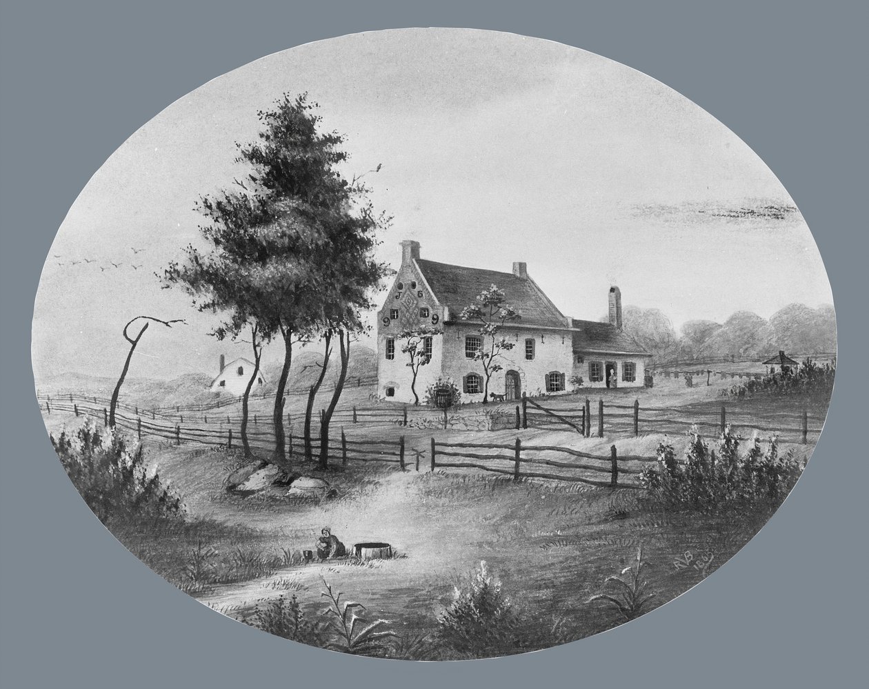 Vechte House i Gowannus, Brooklyn, New York, 1865. af Unbekannt