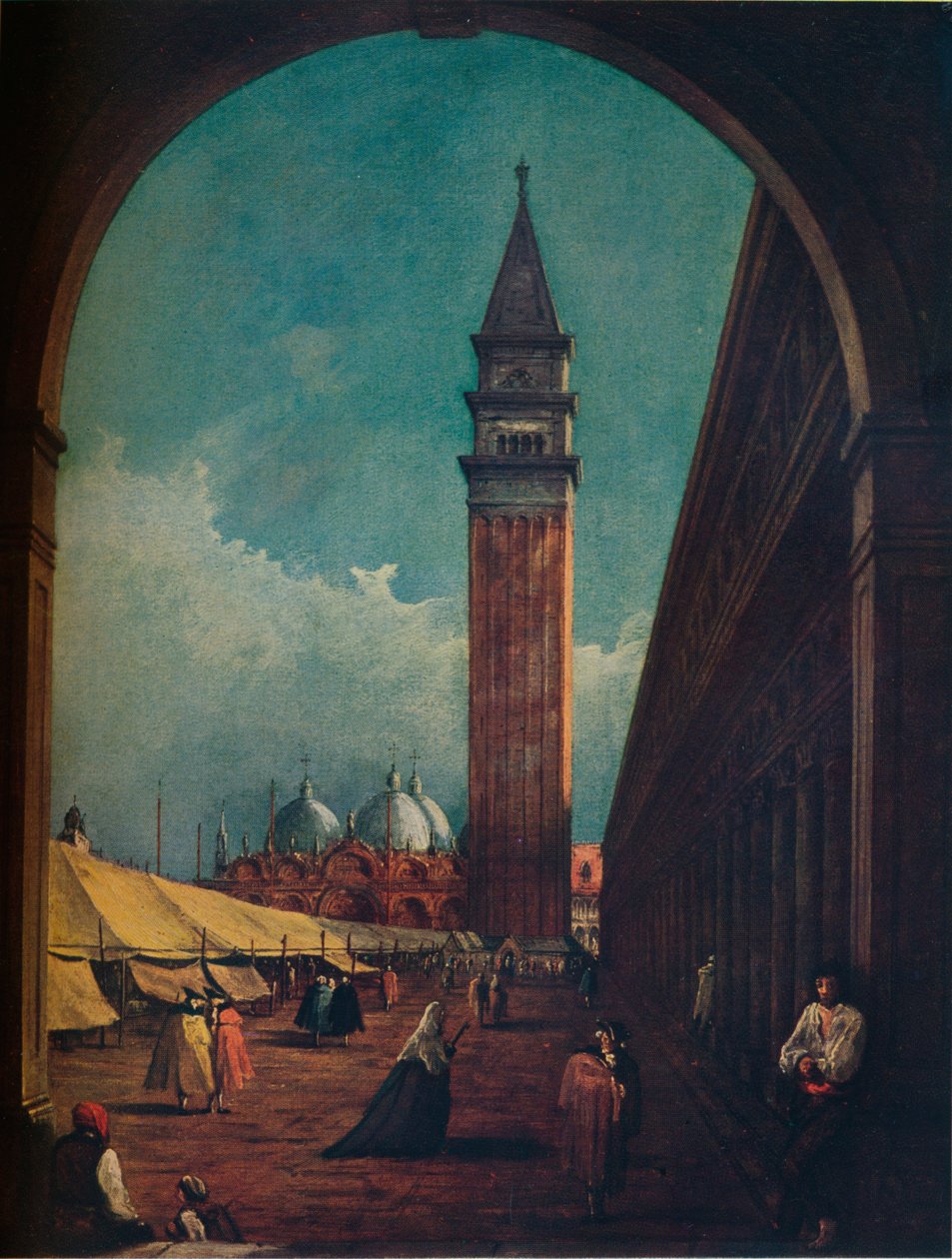 Venedig: En messe på Piazza San Marco set gennem en buegang i den sydvestlige ende, c1863 af Unbekannt