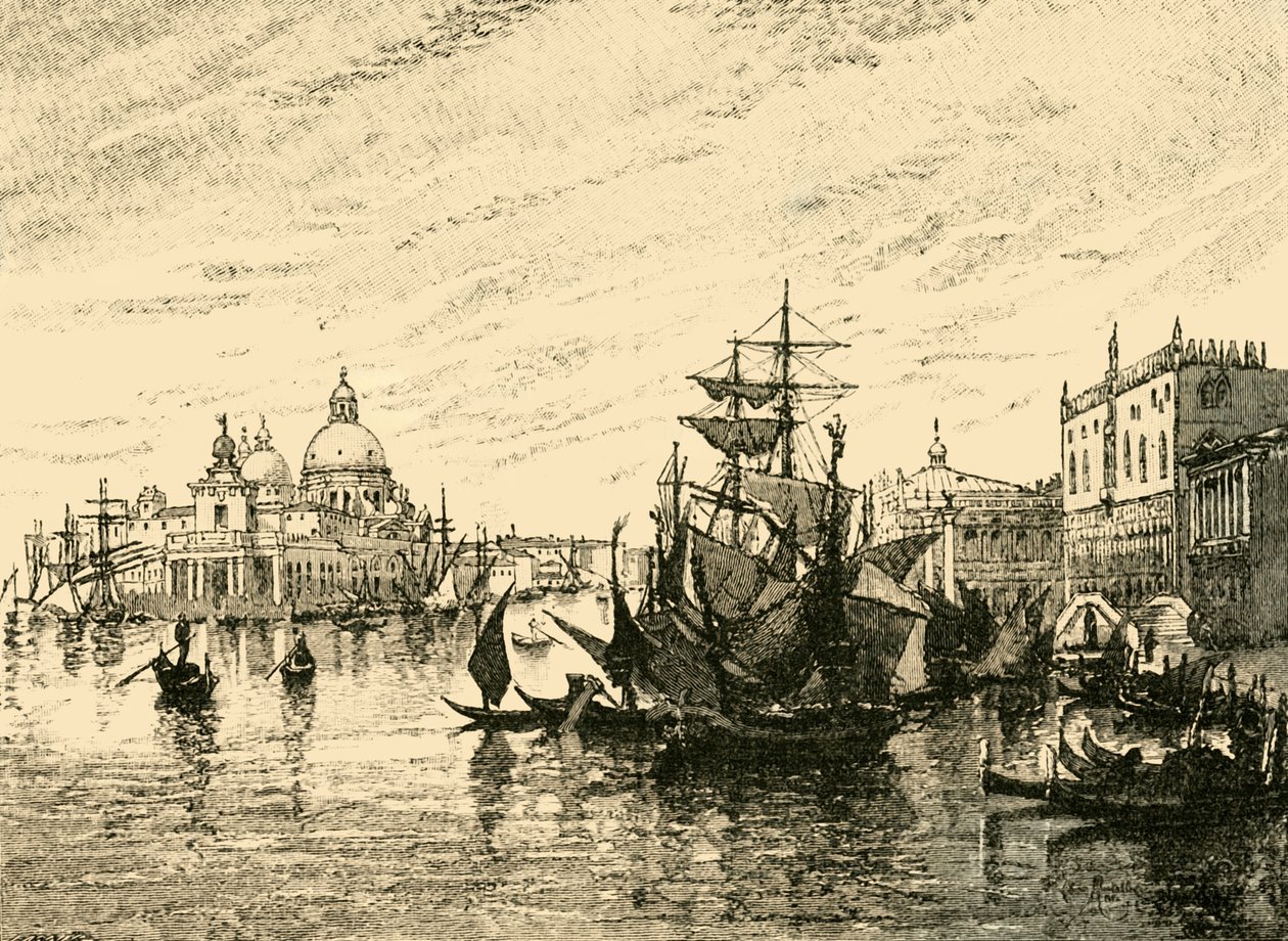 Venedig: Udsigt fra Riva Degli Schiavoni, 1890. af Unbekannt
