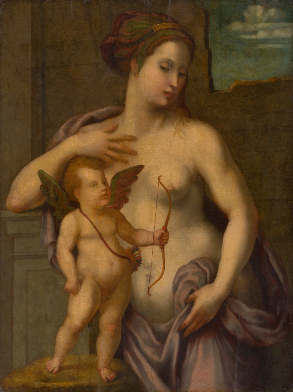 Venus med Amor af Unbekannt