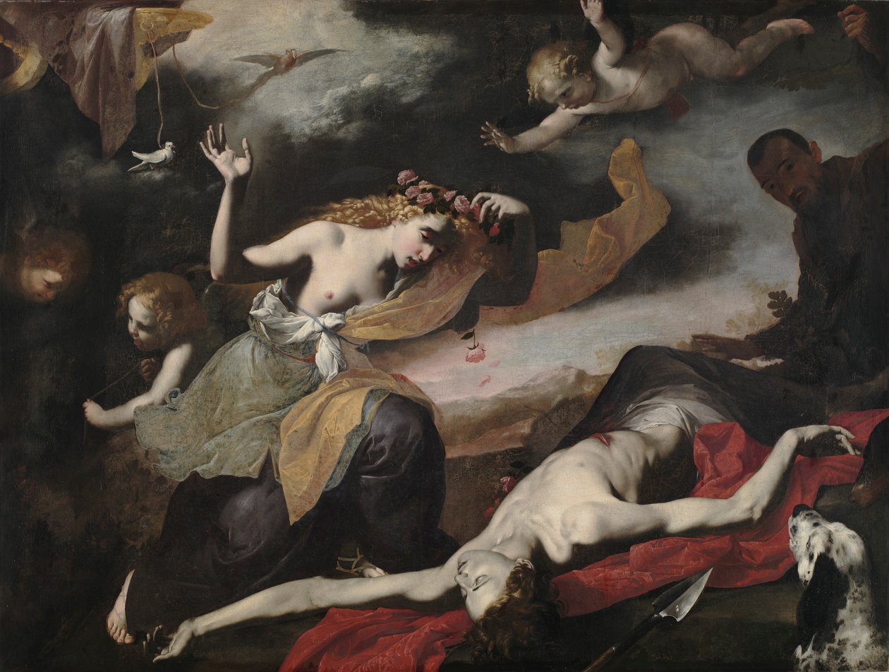 Venus opdager den døde Adonis, ca. 1650. af Unbekannt