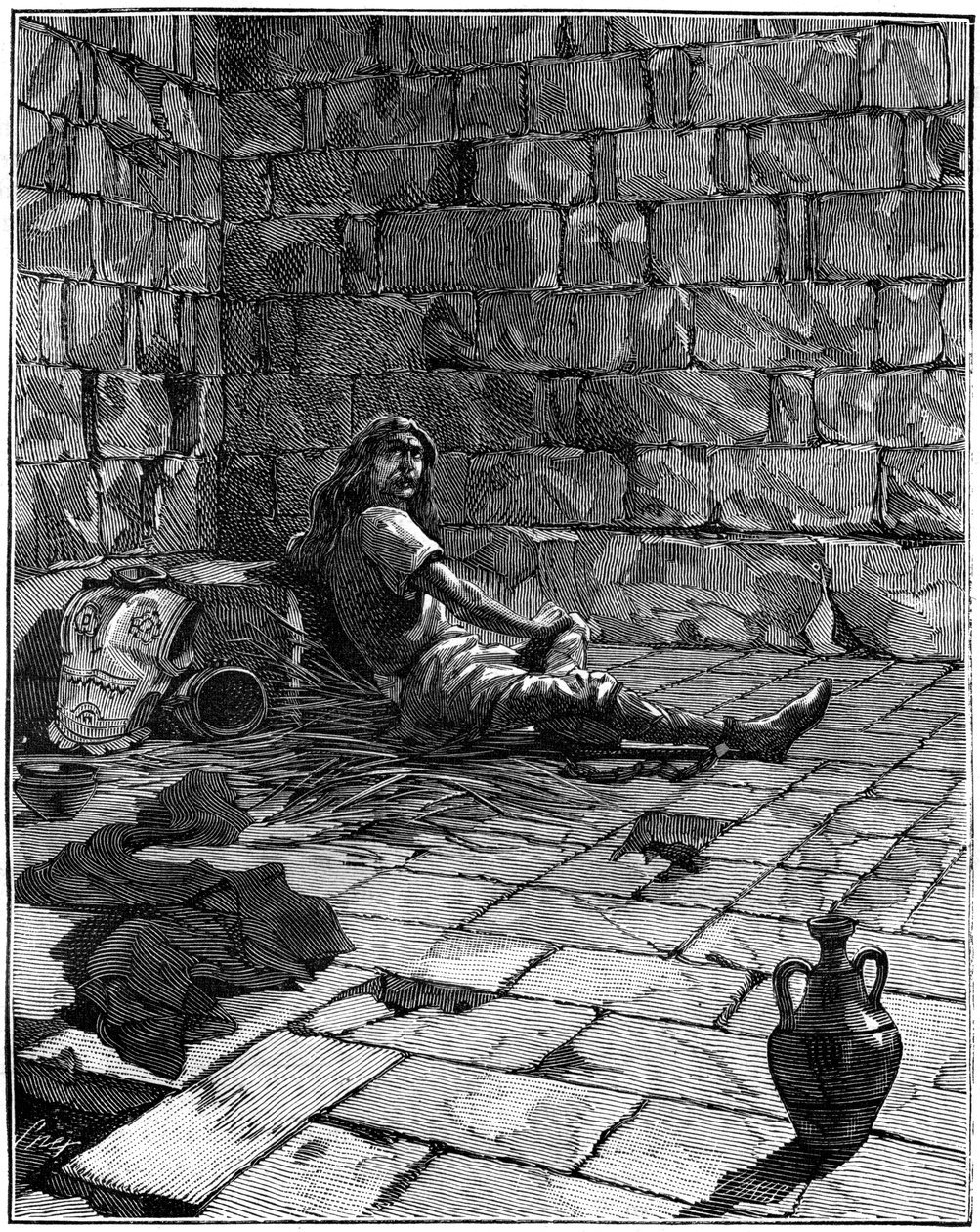 Vercingetorix fængslet i Tullianum i Rom, c52-46 f.Kr. 1882-1884 af Unbekannt