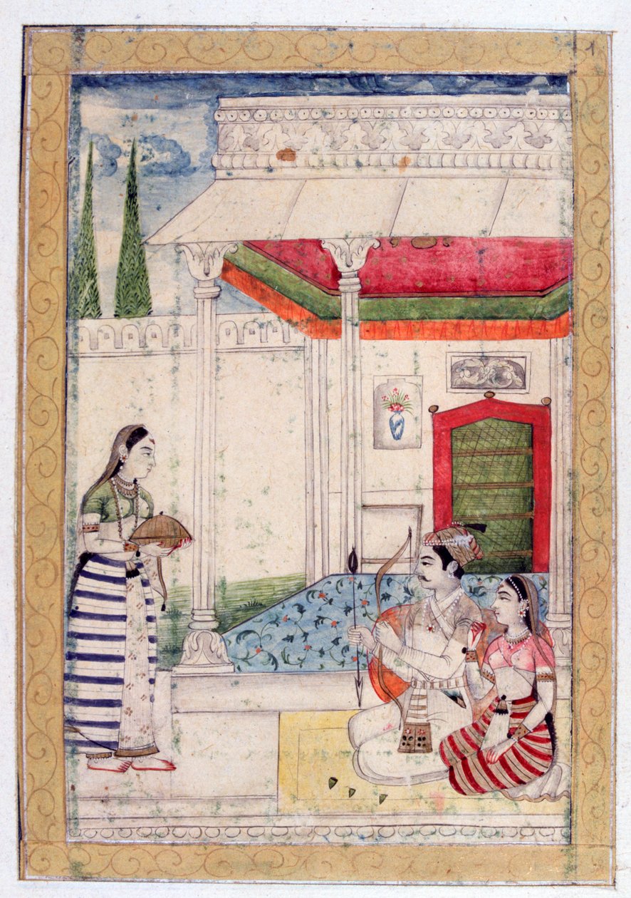 Vibhasa Ragini, Ragamala Album, School of Rajasthan, 19. århundrede af Unbekannt