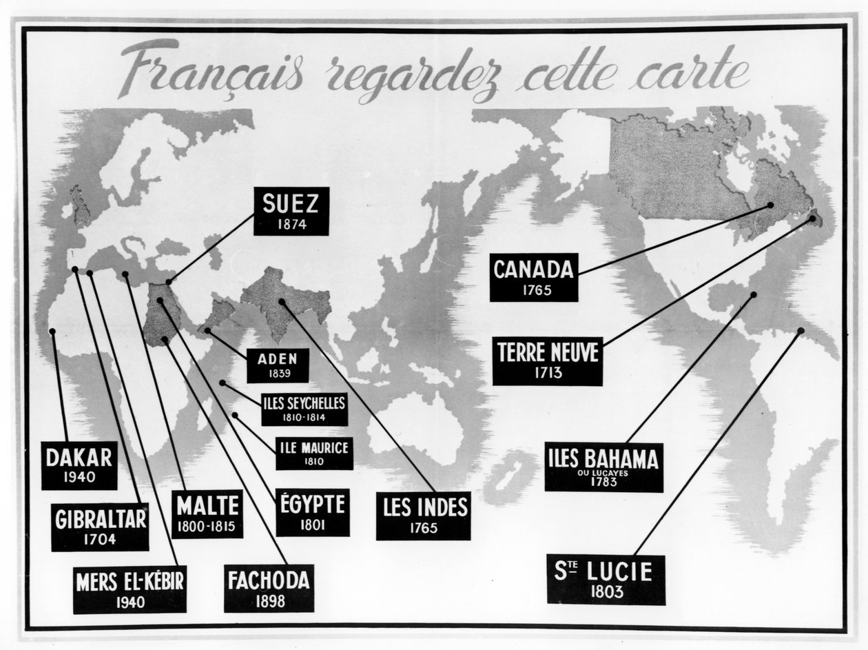 Vichy fransk anti-britisk propagandaplakat, 1940-1944 af Unbekannt