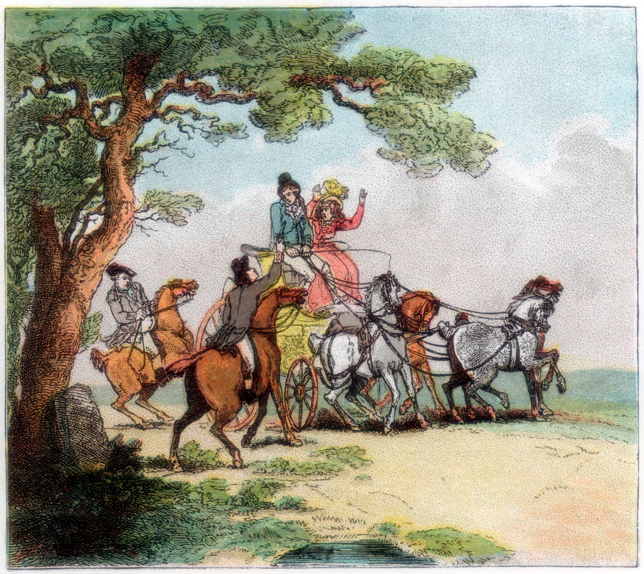 Vejens omskiftelser i 1787, landevejsmanden, Lord Barrymore stoppede, 1890 af Unbekannt