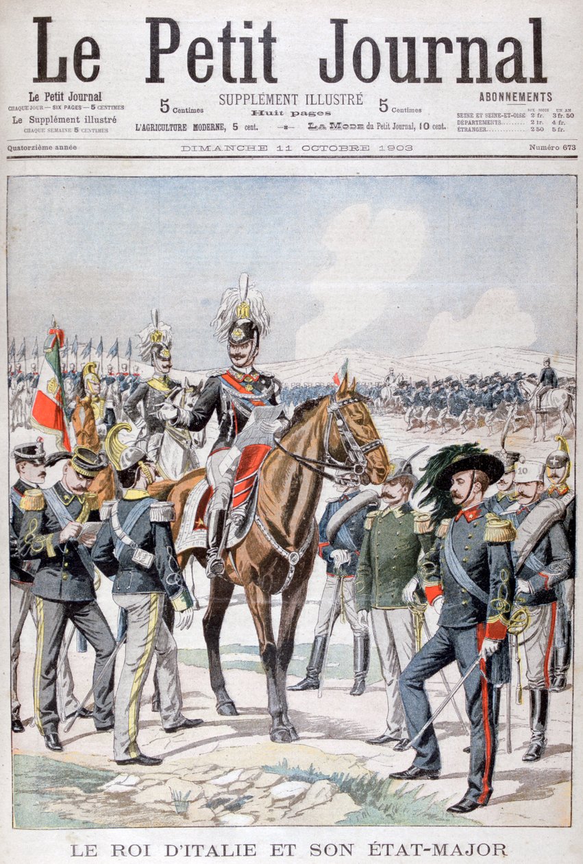 Victor Emmanuel III, konge af Italien og hans statsmajor, 1903 af Unbekannt