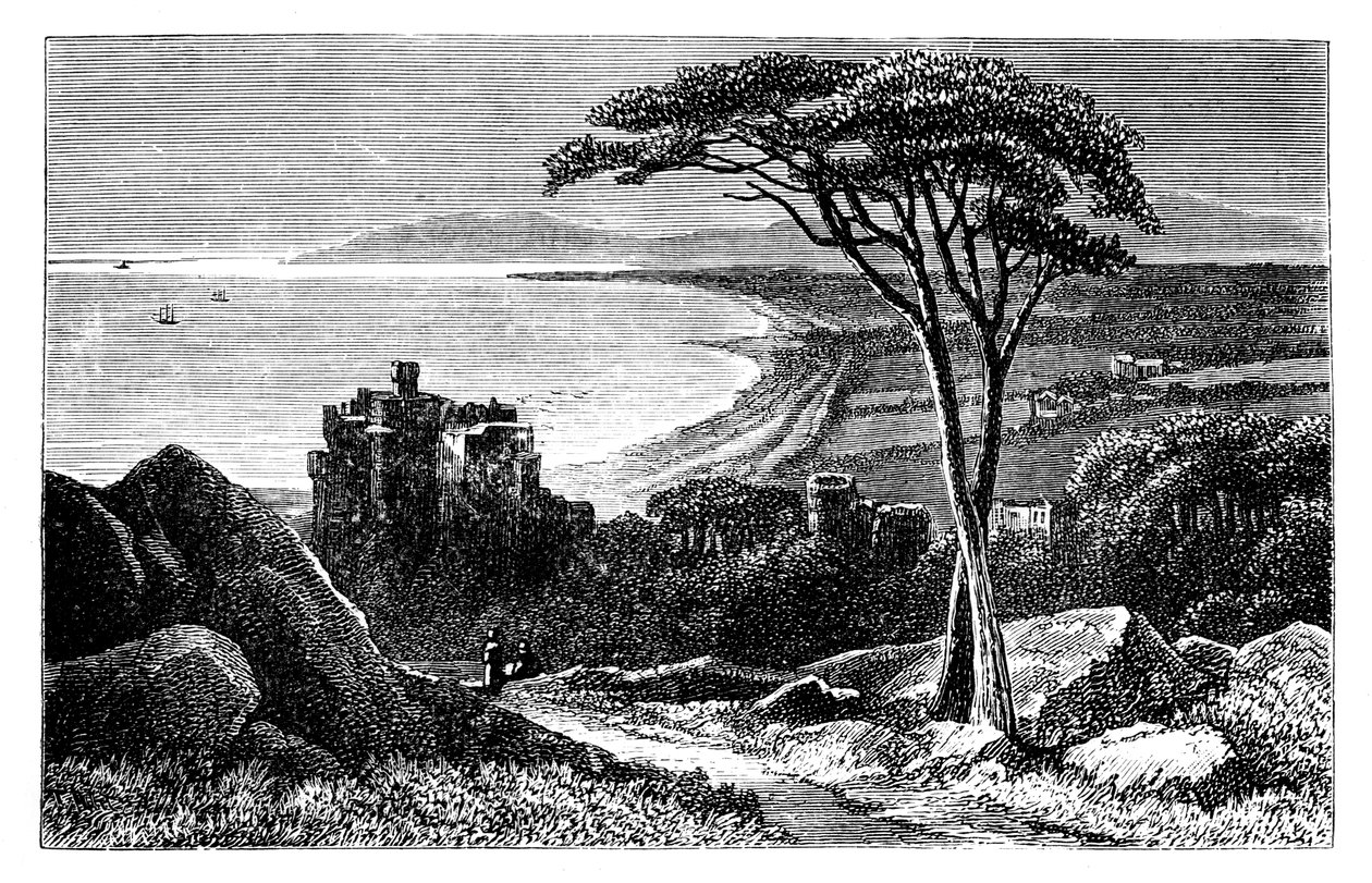 Victoria Castle, med Killiney-Bray Head i det fjerne, Irland, c1888 af Unbekannt