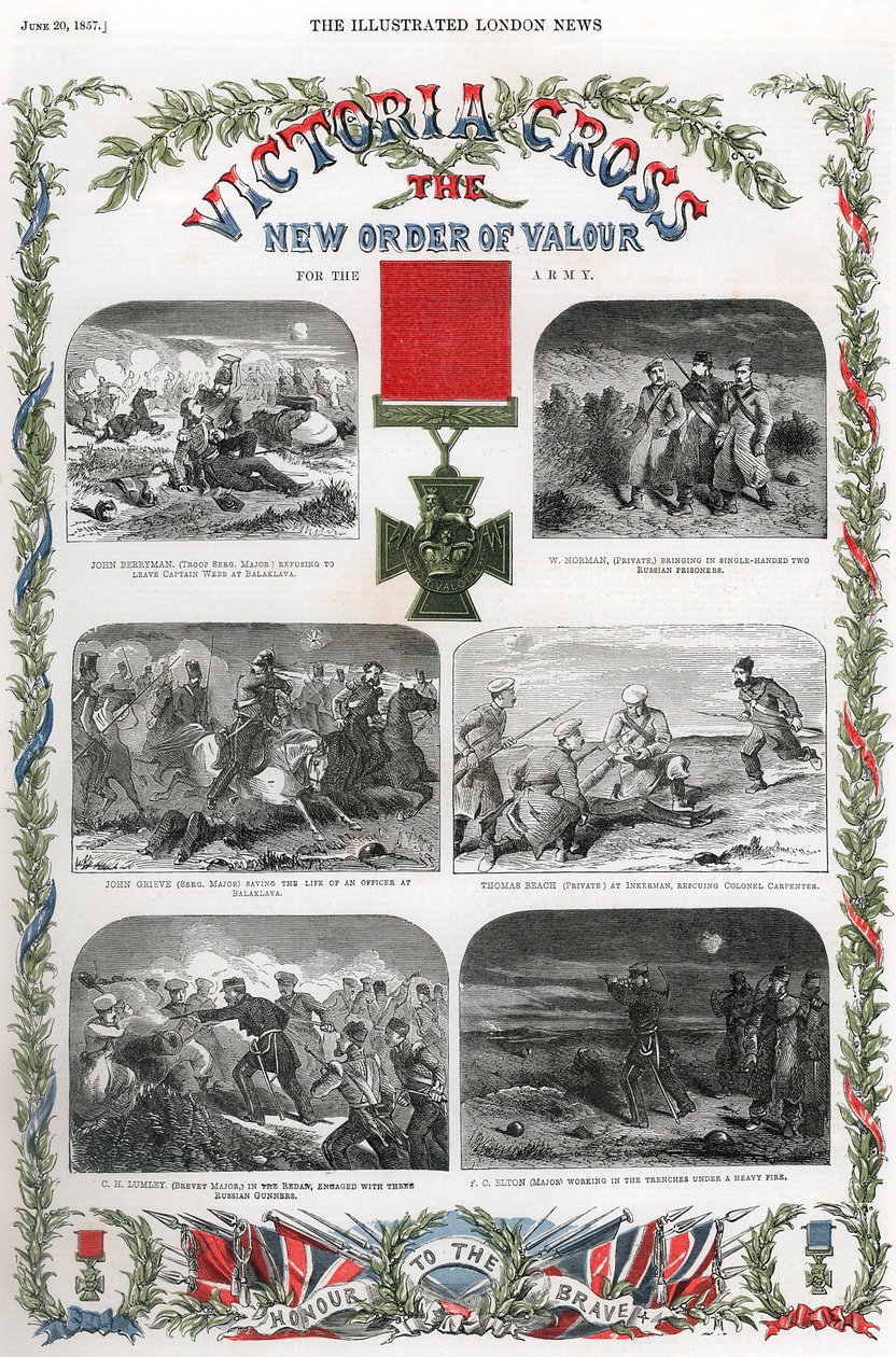 Victoria Cross, britisk pris for tapperhed, 1857 af Unbekannt