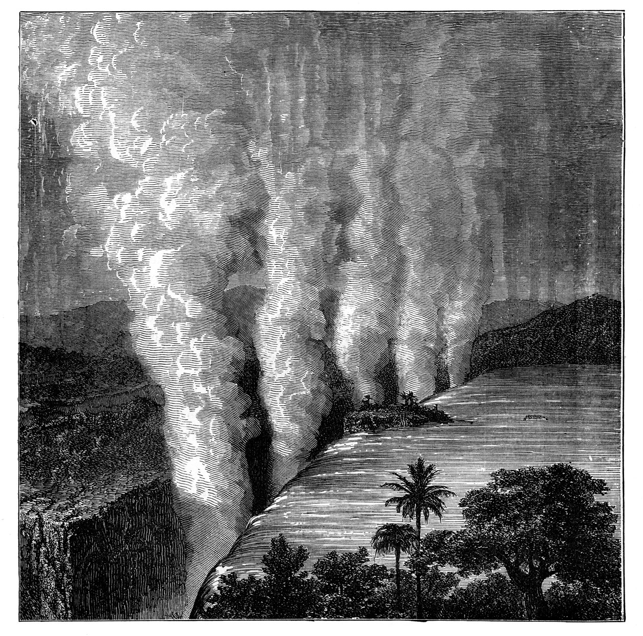 Victoria Falls ved Zambezi-floden, Afrika, c1890 af Unbekannt