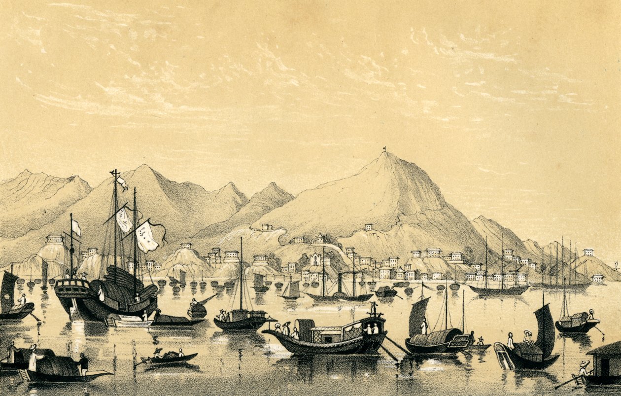 Victoria Town, Hong Kong Island, 1847 af Unbekannt