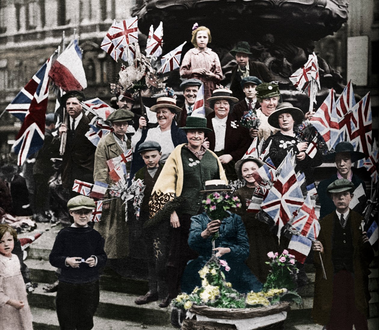 Sejrsfejring under Eros, Piccadilly, London, 1918, 1938 af Unbekannt