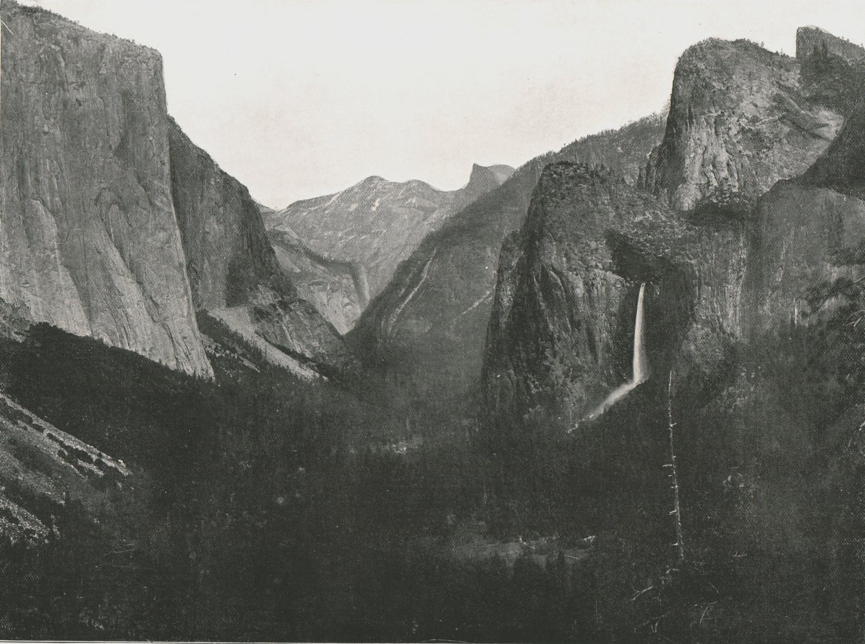 Udsigt fra Artists Point, Yosemite Valley, USA, 1895. af Unbekannt