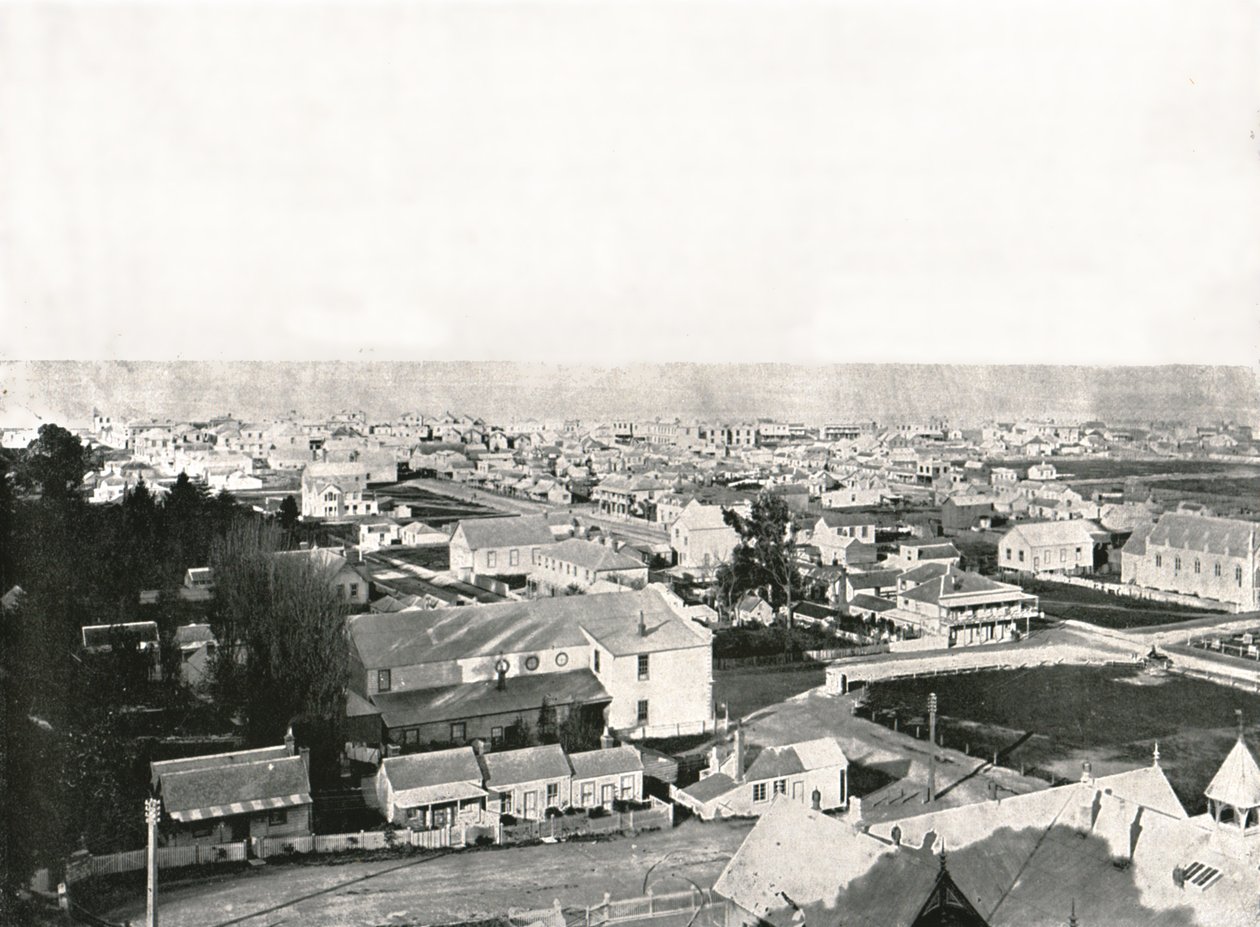 Udsigt fra Milton Road, Napier, New Zealand, 1895. af Unbekannt