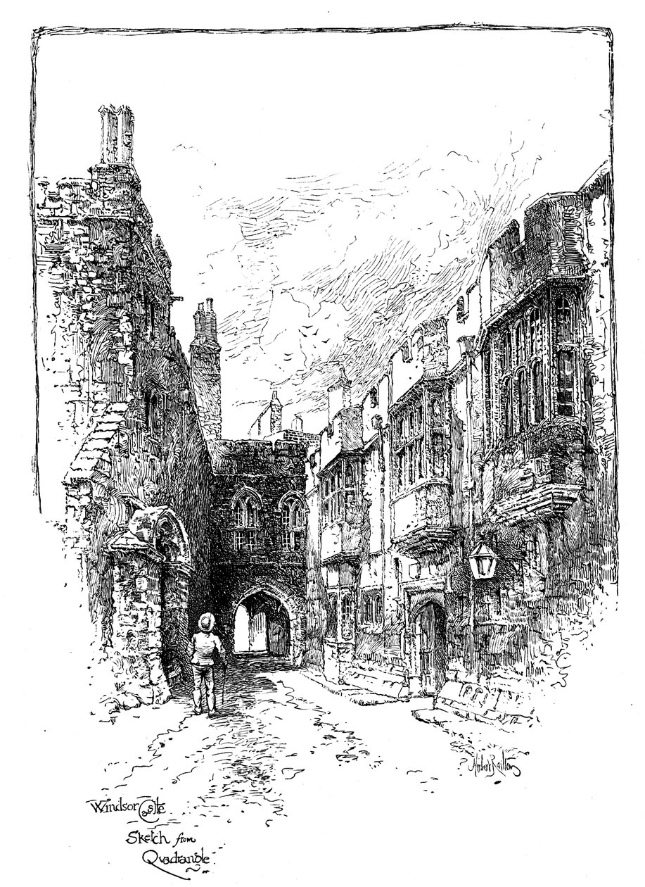 Udsigt fra Quadrangle, Windsor Castle, c1888 af Unbekannt