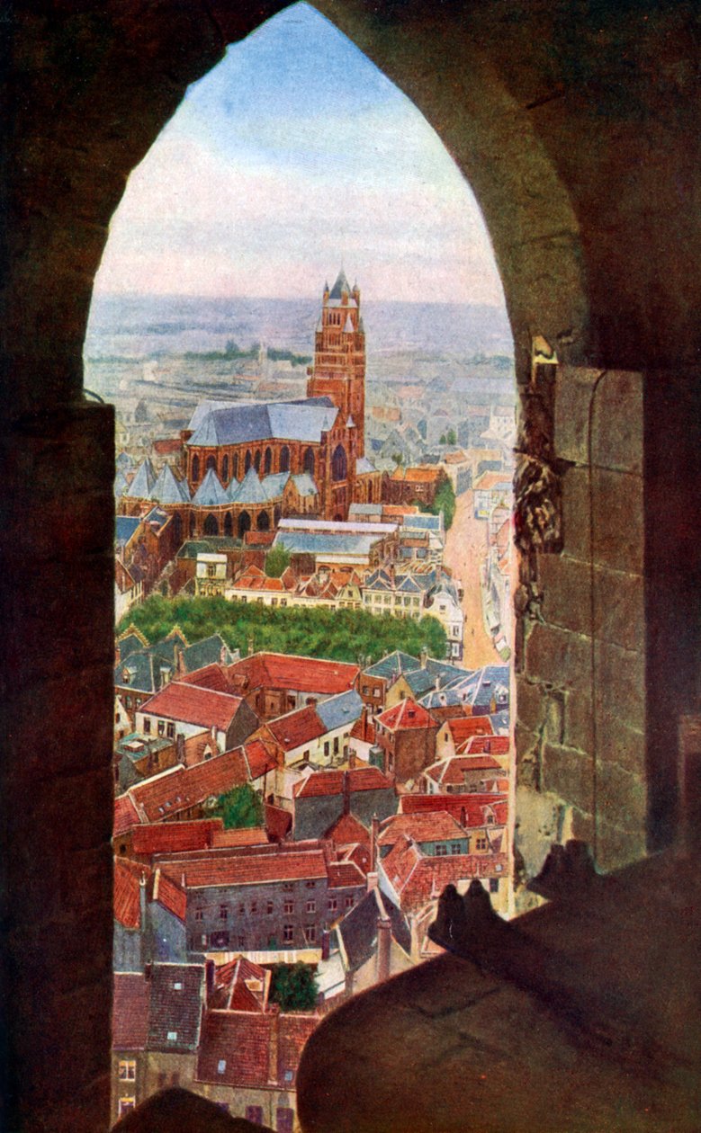 Udsigt fra klokketårnet i Brugge, Belgien, c1924 af Unbekannt