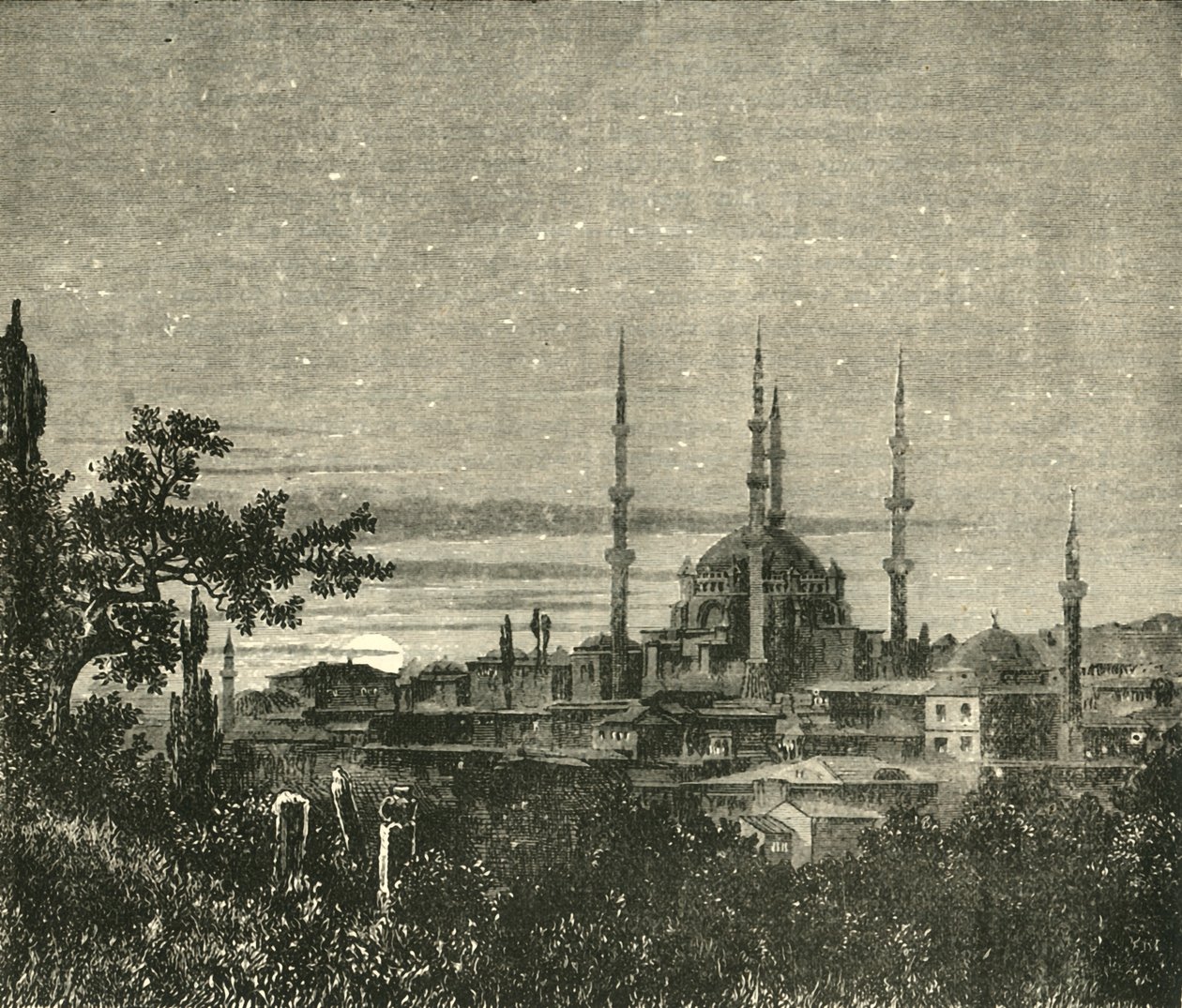 Udsigt i Adrianopel - Selim II-moskeen, 1890. af Unbekannt