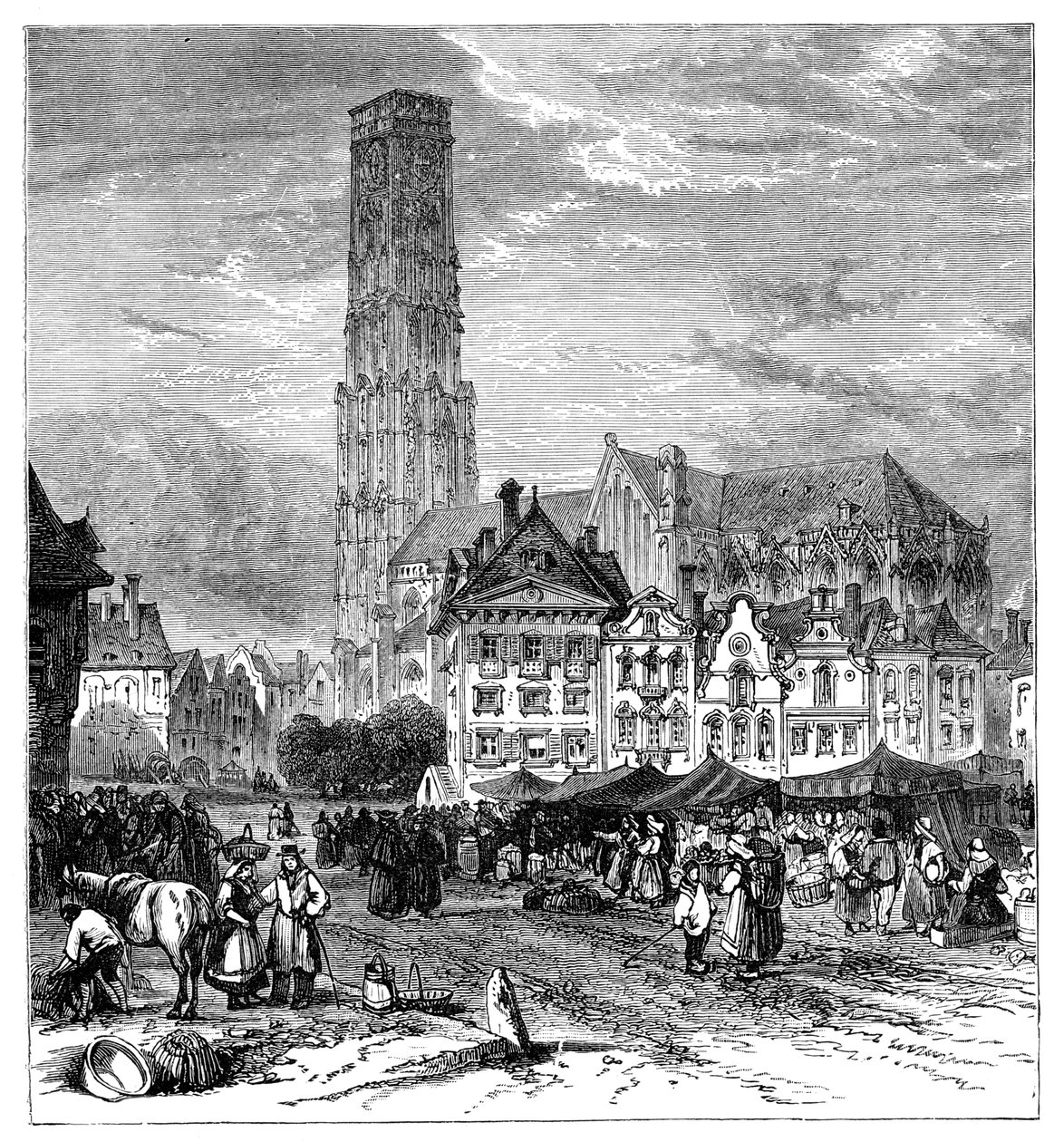 Udsigt i Mechelen, Belgien, 1900 af Unbekannt