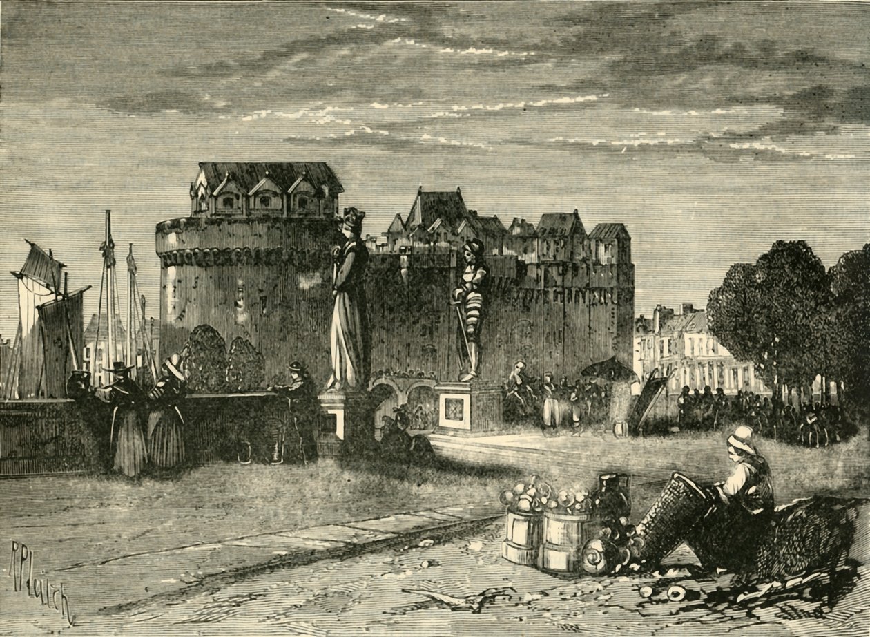 Udsigt i Nantes, 1890. af Unbekannt
