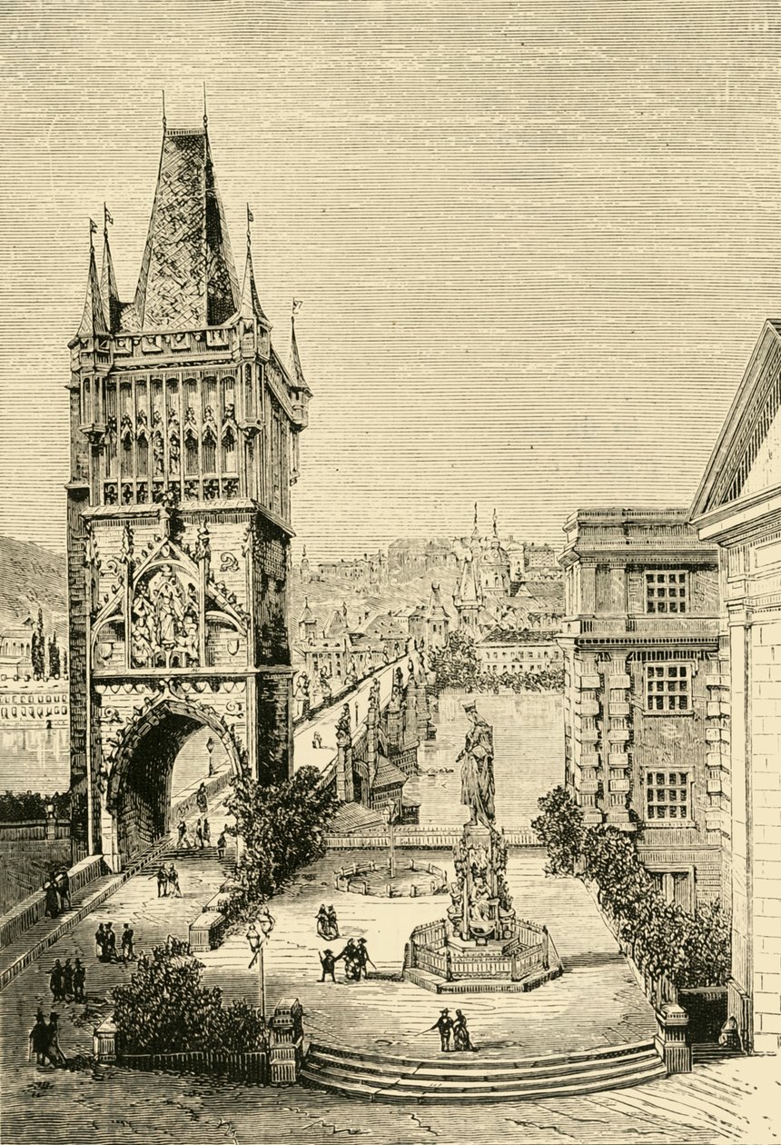 Udsigt i Prag - Brotårnet, 1890. af Unbekannt