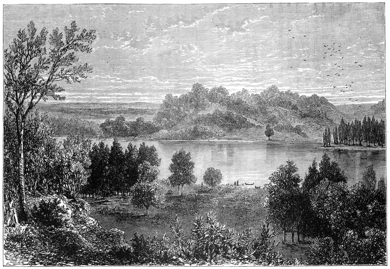Udsigt i dalen i den øvre Mississippi, 1877 af Unbekannt