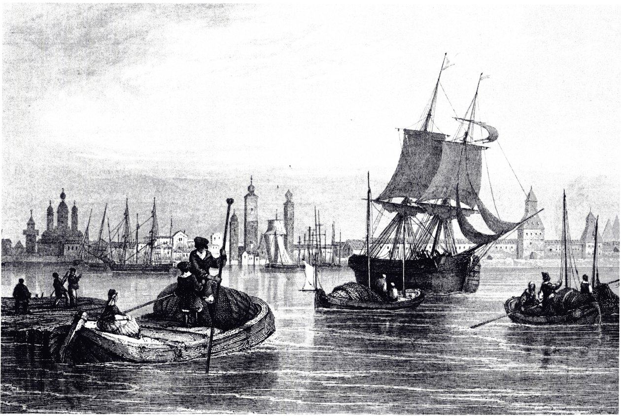 Udsigt over Archangelsk, 1835 af Unbekannt