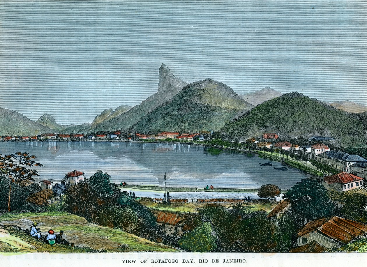 Udsigt over Botafogo Bay, Rio de Janeiro, Brasilien, c1880 af Unbekannt