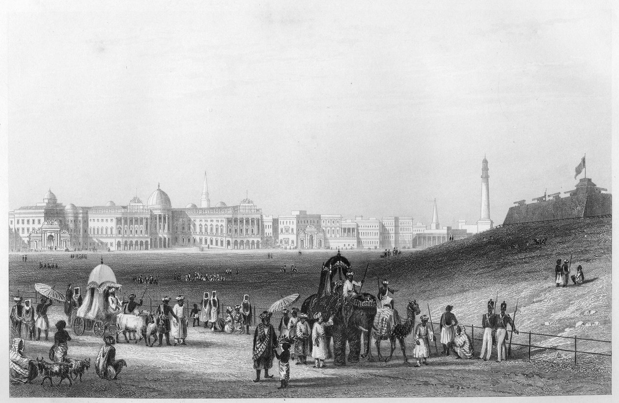 Udsigt over Calcutta fra Esplanade, c1860 af Unbekannt