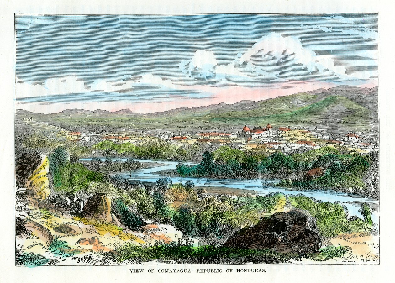Udsigt over Comayagua, Republikken Honduras, c1880 af Unbekannt