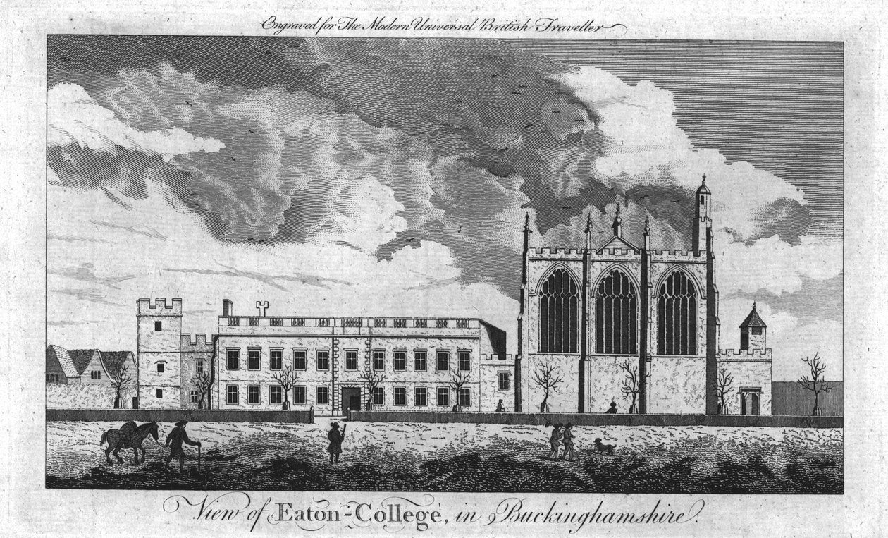 Udsigt over Eaton-College, i Buckinghamshire, c1779. af Unbekannt