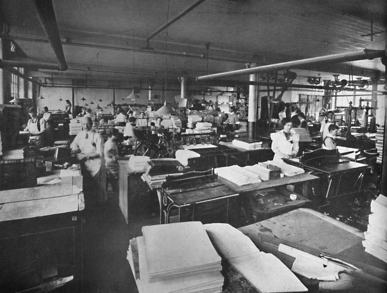 Udsigt over speditions- og indbindingsrum, 1919 af Unbekannt