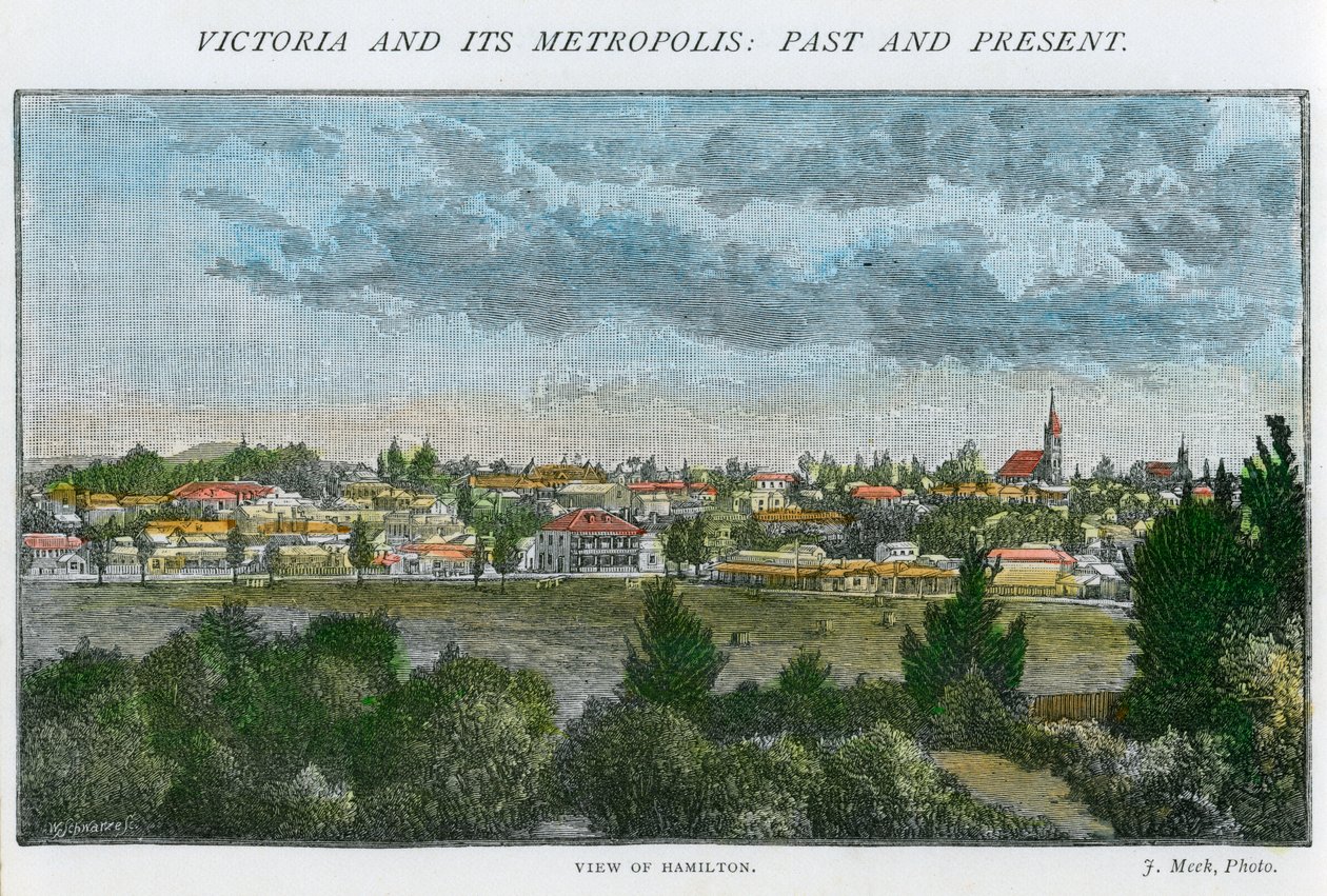 Udsigt over Hamilton, Victoria, Australien, c1885 af Unbekannt