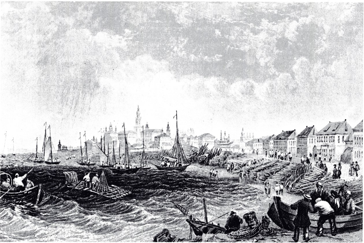 Udsigt over Kostroma, ca 1835 af Unbekannt