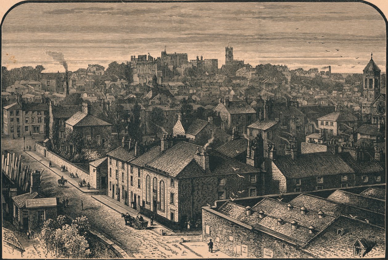 Udsigt over Lancaster, c1800-tallet af Unbekannt