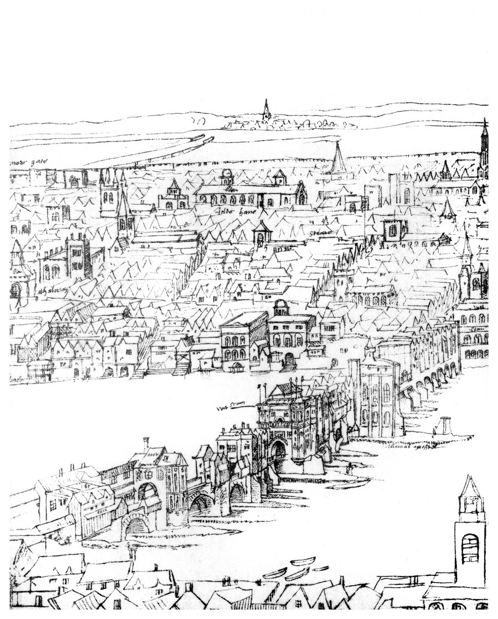 Udsigt over London, 1500-tallet 1886 af Unbekannt