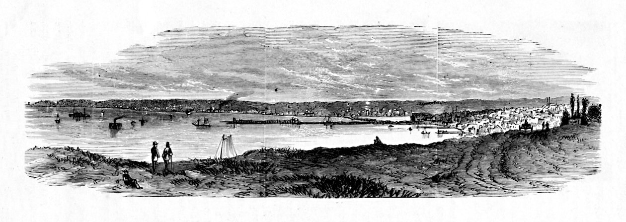 Udsigt over Milwaukee Bay, Lake Michigan, 1883 af Unbekannt