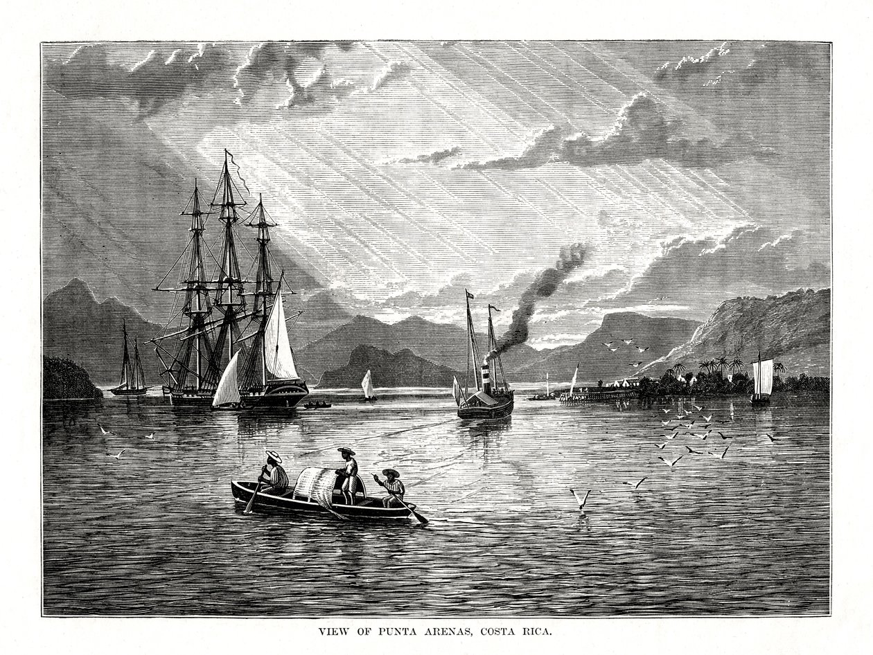 Udsigt over Punta Arenas, Costa Rica, 1877 af Unbekannt